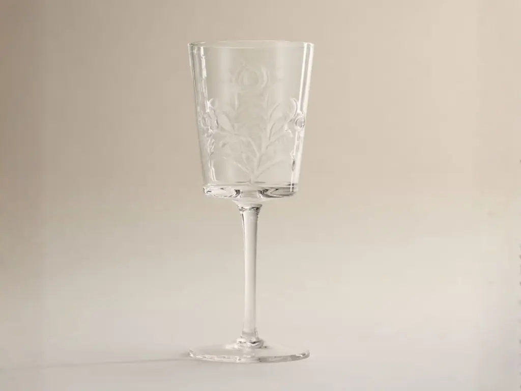 MS embossed floral wine glasses